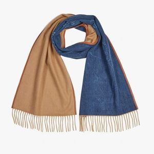 ALBARO by Doria & Dojola Cashmere And Cotton Denim Camel Scarf For women and men